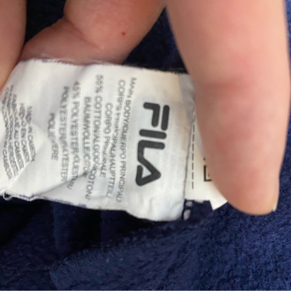 Classic Fila Pullover Hoodie in Navy - Picture 4 of 5